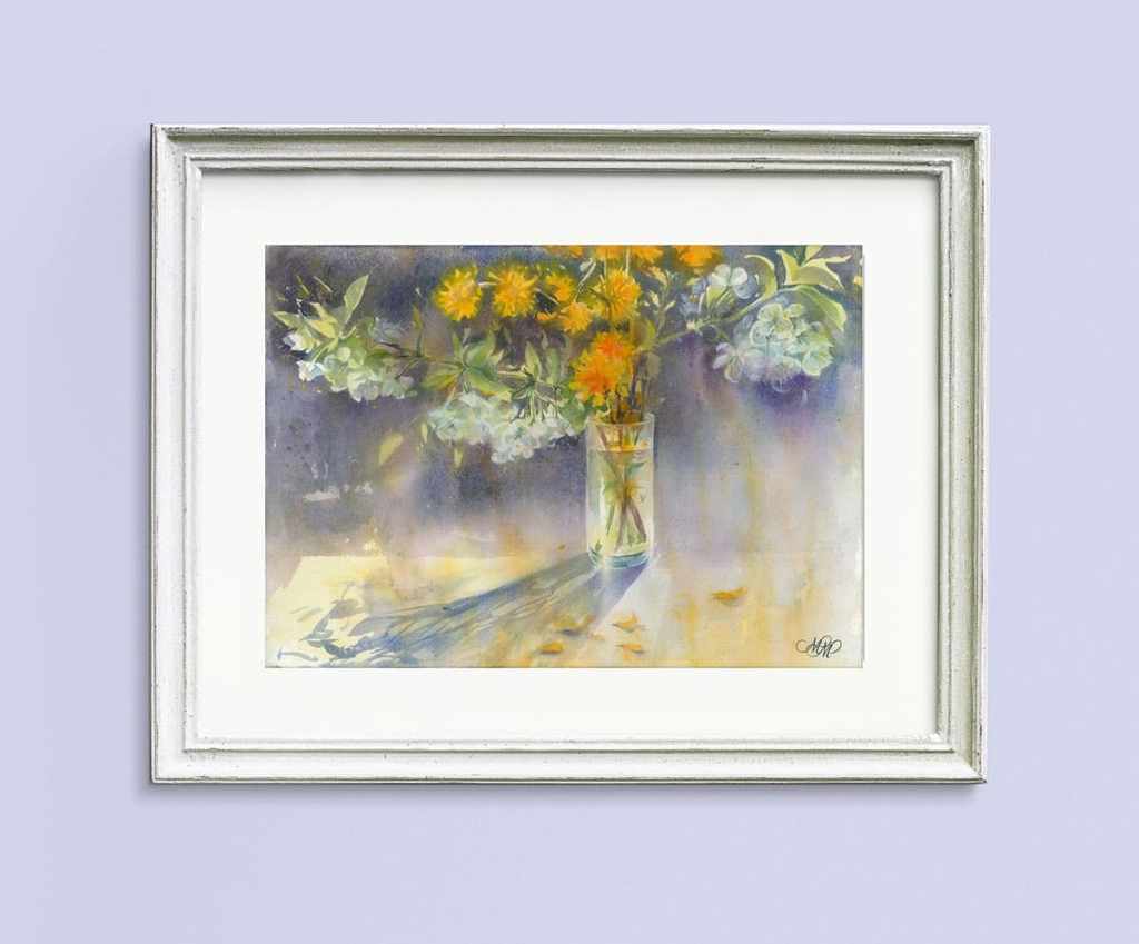 watercolor art print "Sunny Spring Bouquet"