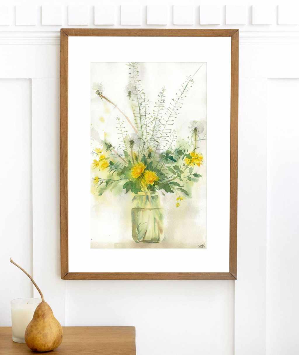 Dandelions Watercolor Floral&nbsp;Poster